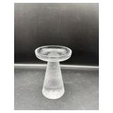 FROSTED GLASS PILLAR CANDLE HOLDER