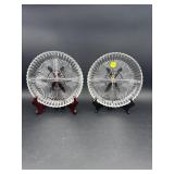 2 PRESSED GLASS DIVIDED DISHES