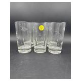 SET OF 6 ETCHED WATER GLASSES