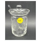 CORNFLOWER JAM POT WIYH SPOON