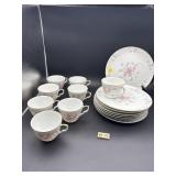 8 LEFTON HANDPAINTED LUNCHEON SETS