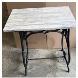 CAST-IRON BASE WITH MARBLE TOP TABLE