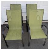 FOUR METAL OUTDOOR PATIO CHAIRS
