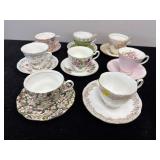 8 BONE CHINA TEACUPS AND SAUCERS