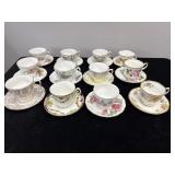 12 BONE CHINA TEACUPS AND SAUCERS