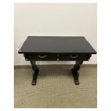 2 DRAWER WOOD DESK PAINTED BLACK