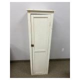ANTIQUE WOOD CABINET PAINTED WHITE