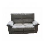 ULTRA SUEDE GREY RECLINING LOVE SEAT
