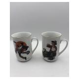 2 NORMAN ROCKWELL MUGS