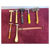 LOT OF ASSORTED HAMMERS AND MALLETS