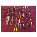 LOT OF ASSORTED PLIERS AND CUTTERS