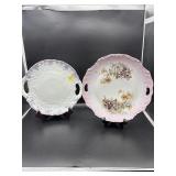 2 VINTAGE SERVING PLATES