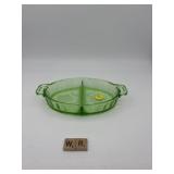 URANIUM GLASS DIVIDED DISH