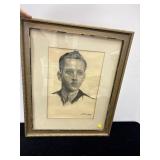 JOHN RAYMOND TERKEN CHARCOAL PORTRAIT YOUNG MAN