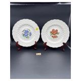 2 SPODE BERMUDA FLOWERS PLATES