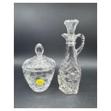 VINTAGE CRUET AND MATCHING SUGAR BOWL