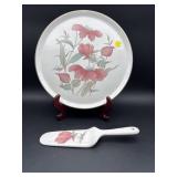 VINTAGE CAKE PLATE WITH SERVER