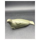 SIGNED INUIT SOAP STONE CARVING OF A SEAL