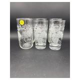 6 RAISED FROSTED GLASSES