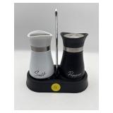 SALT AND PEPPER SET WITH HOLDER