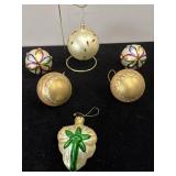 6 MODERN GLASS ORNAMENTS