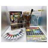 SELECTION OF ARTIST BRUSHES AND PAINTS