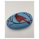 CARDINAL PAINTED GARDEN ROCK