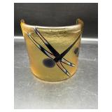 KILN ART GLASS PIECE WITH STYLIZED BUTTERFLY
