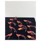 12 RED DECORATIVE BIRDS