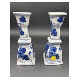 PAIR OF PORCELAIN CANDLE HOLDERS