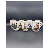 7 NORMAN ROCKWELL MUGS