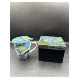 VAN GOGH INDIVIDUAL TEA CUP AND LOOSE TEA STRAINER