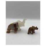2 ALABASTER ELEPHANTS