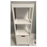 MODERN WHITE SHELF WITH STORAGE DRAWER
