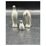 3 AMOS PEWTER PENGUINS