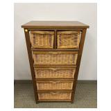 WICKER BIN STORAGE CABINET