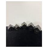 5 METAL HOUSE CANDLE LHOLDERS