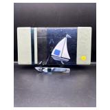 FUSED GLASS TRAY WITH KNIFE