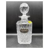 CRYSTAL DECANTER WITH 'GIN' METAL SIGN
