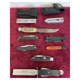 COLLECTION OF MULTI TOOLS AND POCKET KNIFES