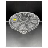 VINTAGE IMPERIAL GLASS KAYAK PATTERN CAKE PLATE
