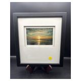 FRAMED PHOTO SUNSET OVER THE BEACH