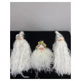 3 SANTA ORNAMENTS