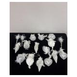 SELECTION OF PLASTIC FROSTED ORNAMENTS