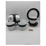 13 NORITAKE 'MIRANO' TEACUPS AND SAUCERS