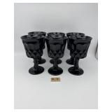 11 NORITAKE PERSPECTIVE BLACK GOBLETS
