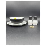 NORITAKE 'MIRANO' GRAVY, SALT AND PEPPER SET