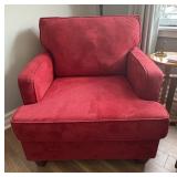 ULTRA SUEDE RED ARM CHAIR