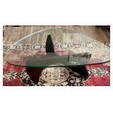 MODERN HEAVY GLASS TOPPED COFFEE TABLE