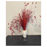 CERAMIC ELEPHANT VASE WITH RED DECOR